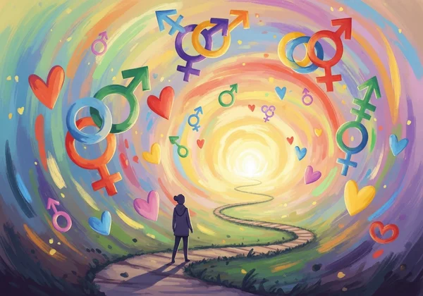 Una persona che esplora la propria identità di genere e sessuale unica