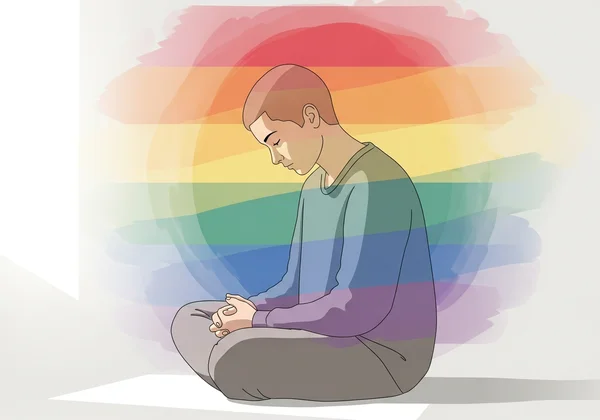 Persona che riflette sull'identità dell'orientamento sessuale