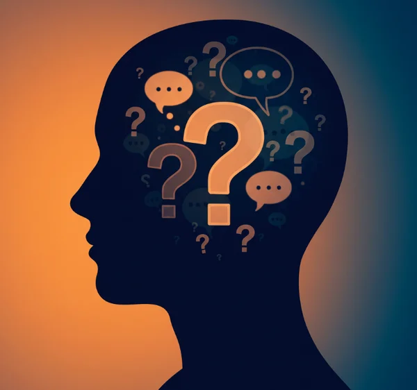 Head with "Am I Gay?" thought bubbles