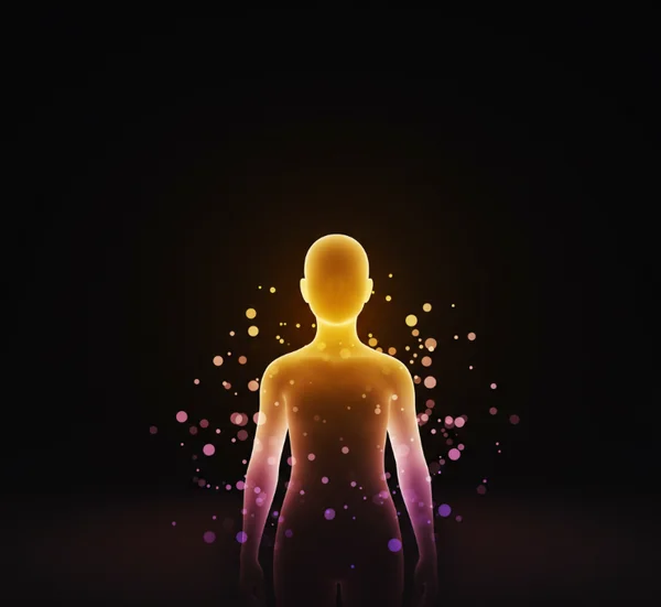 Glowing figure symbolizing self-acceptance