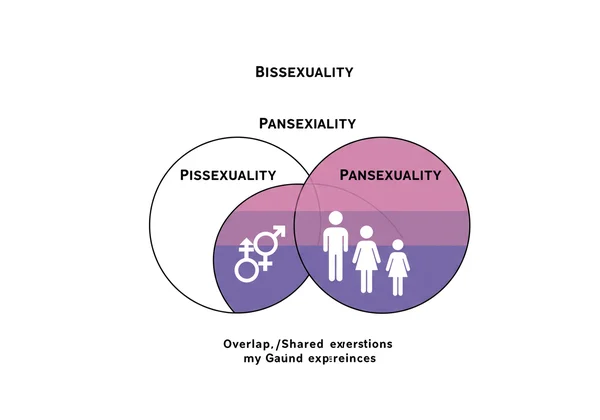 Um diagrama de Venn comparando bissexualidade e pansexualidade