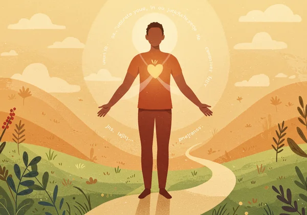 Person embracing self-acceptance on their identity journey