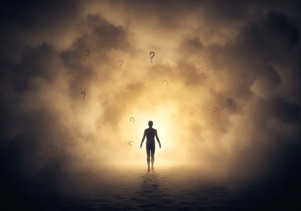 Person shedding confusion, embracing clarity about identity