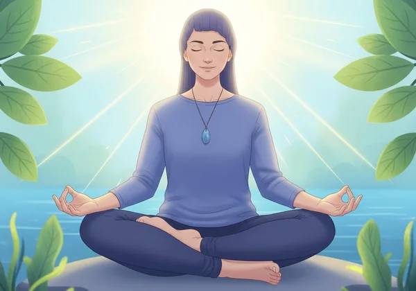 Person meditating, practicing mindfulness for calm